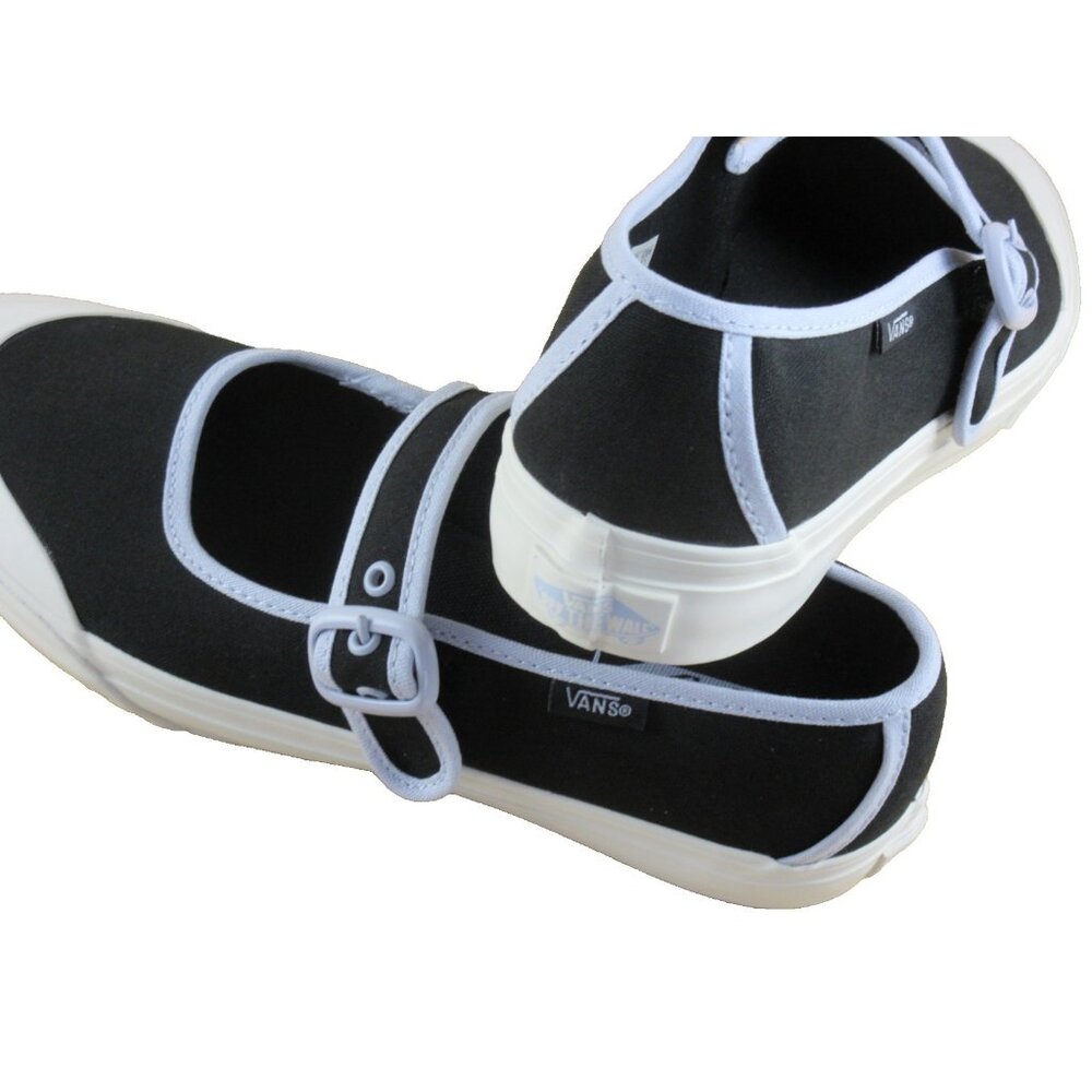 Vans Women's Mary Jane Ballerina Black Purple Canvas adjustable Shoes Size 8.5 - Picture 6 of 7